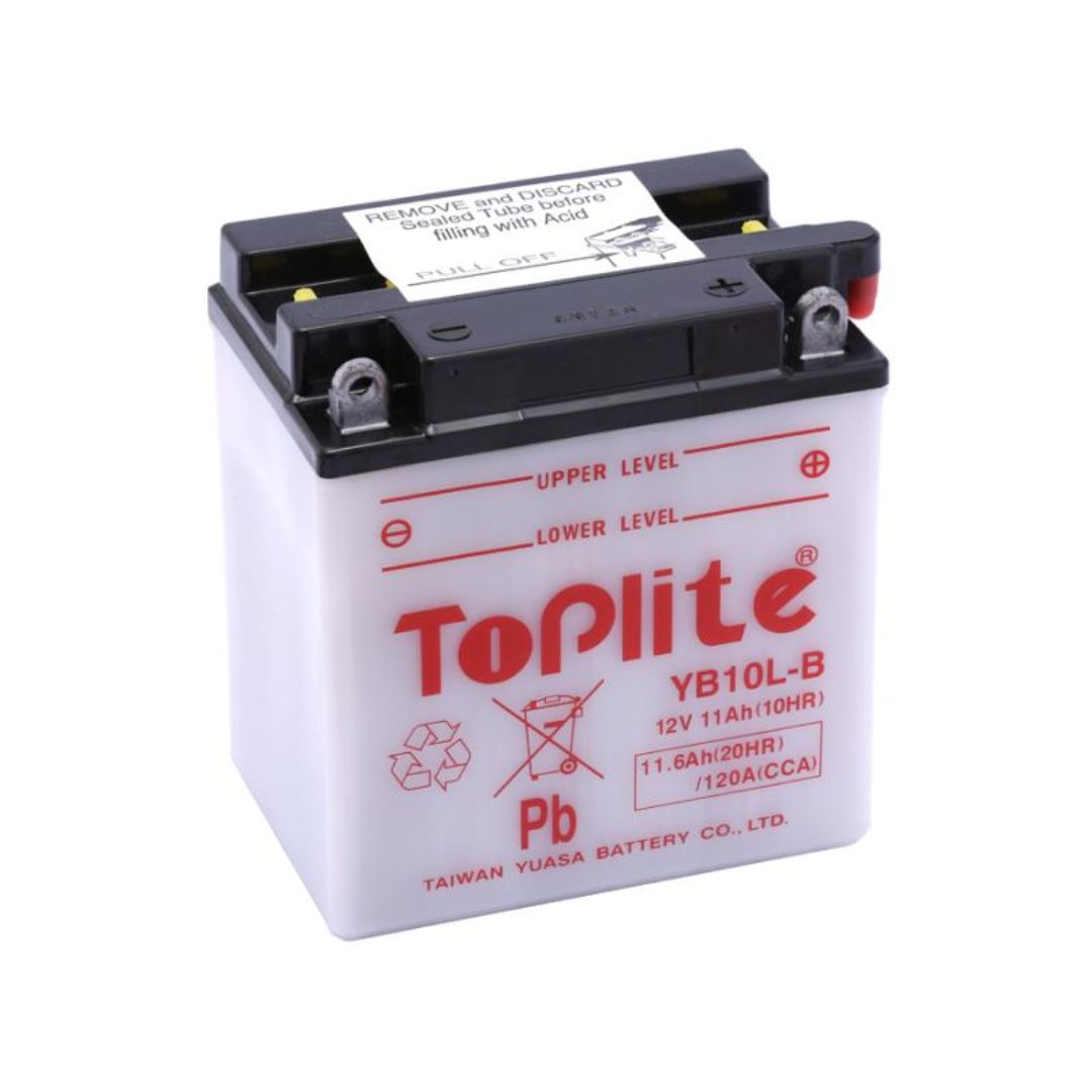 TOPLITE YUASA YB10L B 12N10 3B CU INTR. NU INCL. ACID - motocross, enduro, ATV