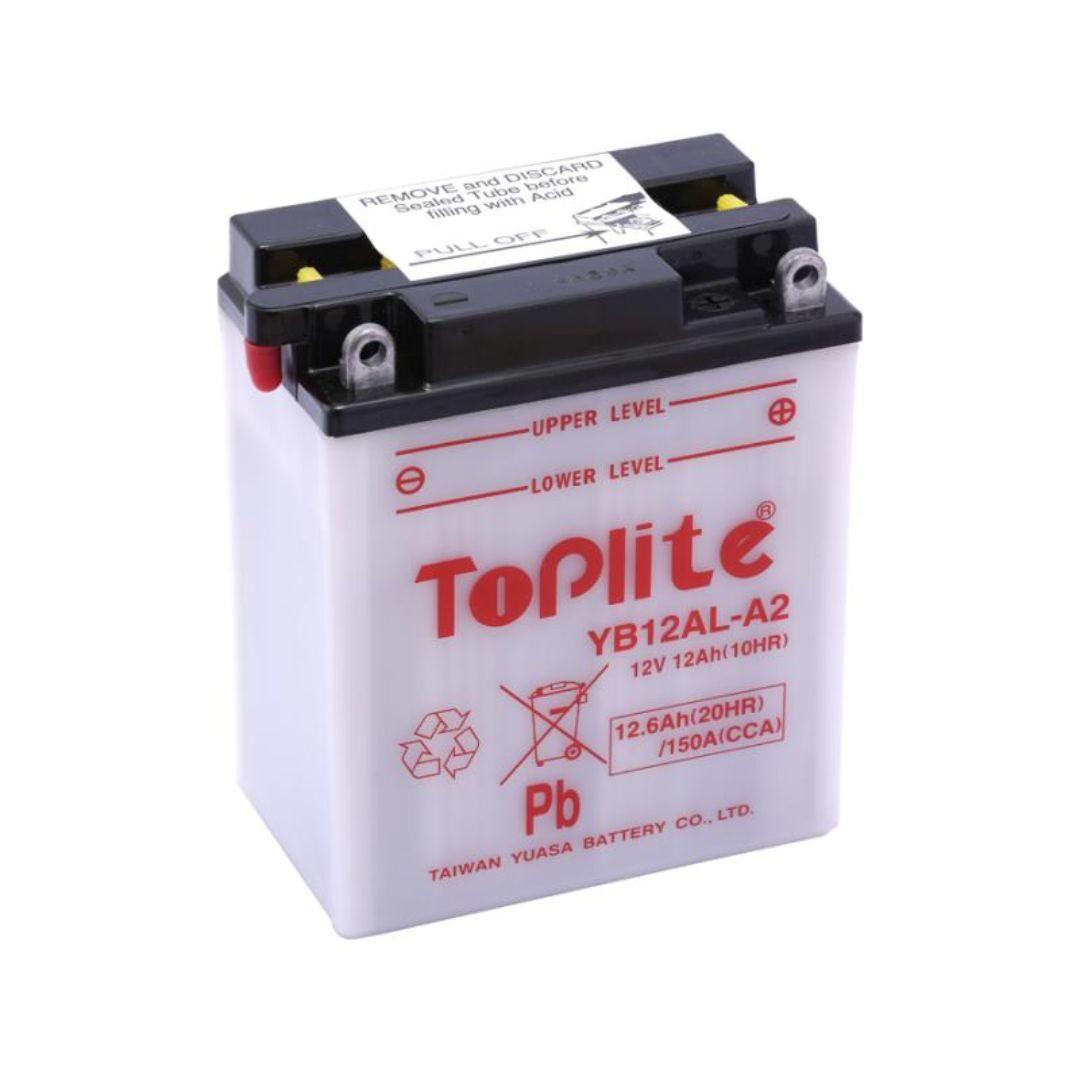 TOPLITE YUASA YB12AL A2 CU INTR. NU INCL. ACID - motocross, enduro, ATV