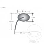 Oglindă Moto Neagră HSD 2 - motocross, enduro, ATV MIRROR BLACK HSD 4 - motocross, enduro, ATV