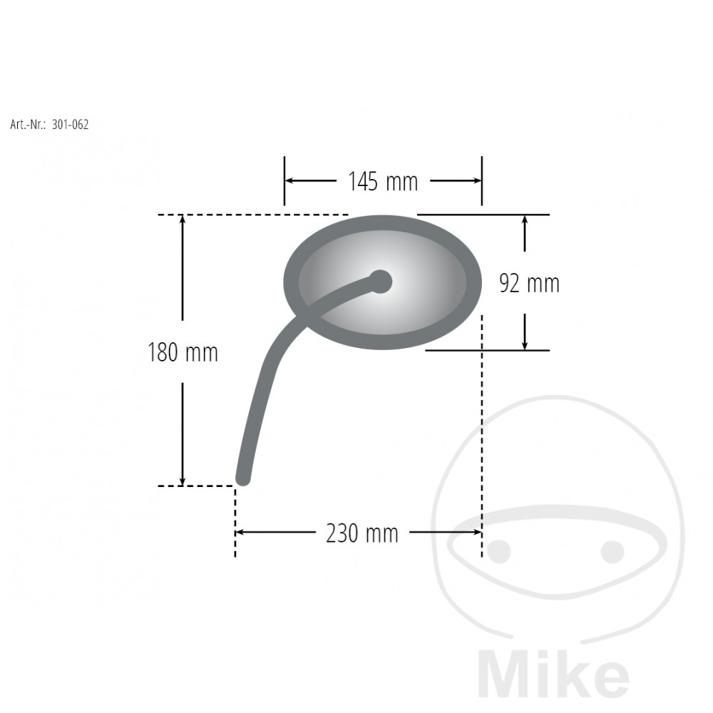 Oglindă Moto Neagră HSD MIRROR BLACK HSD 4 - motocross, enduro, ATV