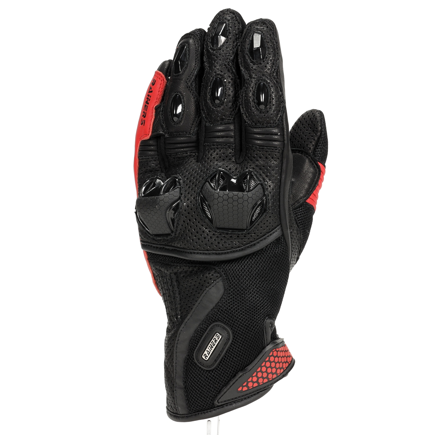 Manusa Rainers Vara din Piele Negru/Rosu 4 - motocross, enduro, ATV Manusa Rainers Vara Piele rosu negru
